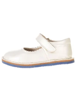 Leder-Barfuß-Ballerinas in Creme