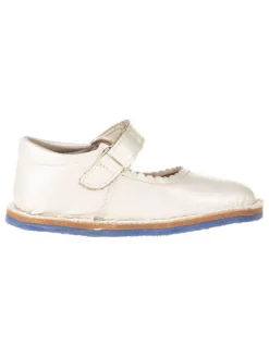 Leder-Barfuß-Ballerinas in Creme