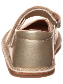 Leder-Barfuß-Ballerinas in Gold