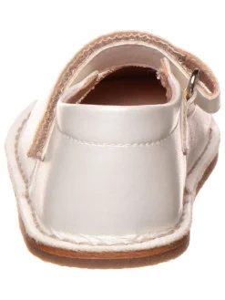 Leder-Barfuß-Ballerinas in Weiß