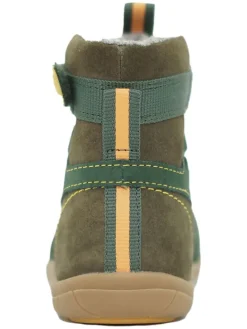 Leder-Barfuß-Boots in Khaki