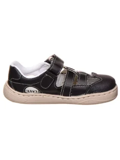 Leder-Barfuß-Halbsandalen in Dunkelblau