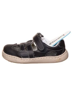 Leder-Barfuß-Halbsandalen in Dunkelblau