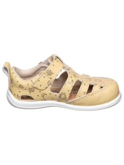 Leder-Barfußhalbsandalen in Gelb