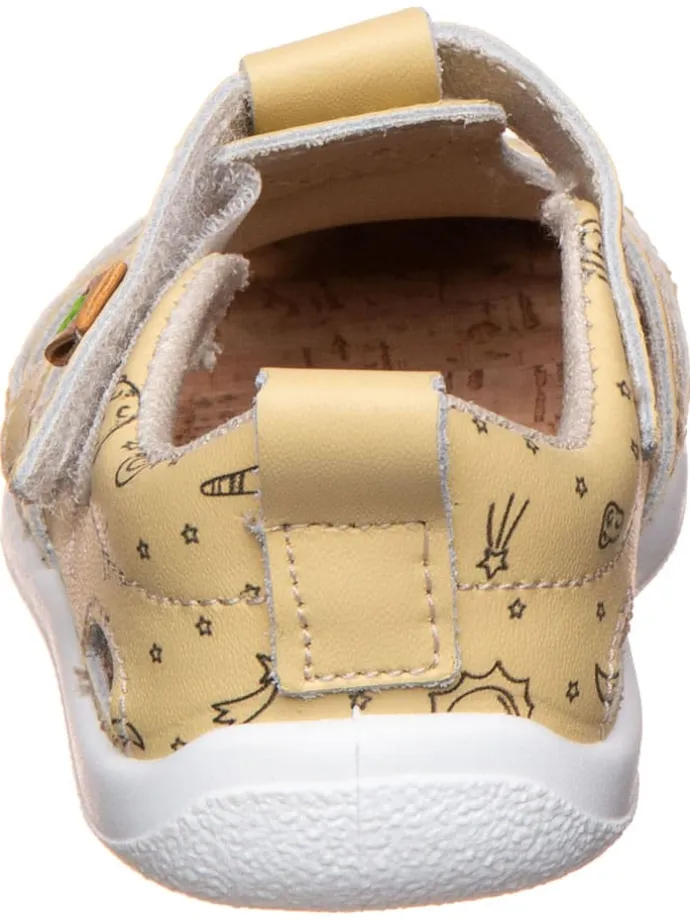 Leder-Barfußhalbsandalen in Gelb