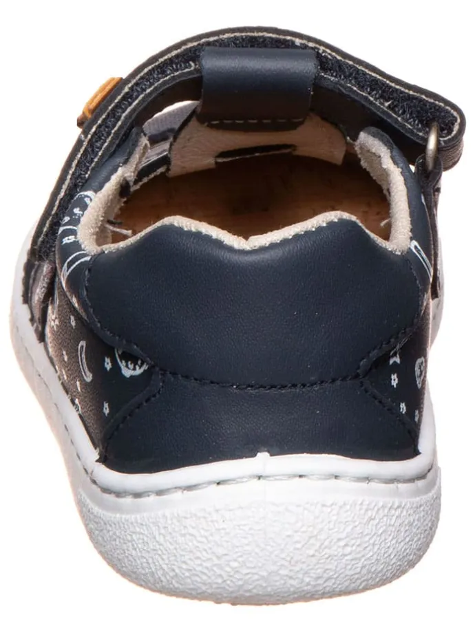 Leder-Barfußhalbsandalen in Dunkelblau