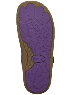 Leder-Barfuß-Halbsandalen in Lila/ Beige