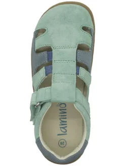 Leder-Barfuß-Halbsandalen in Türkis