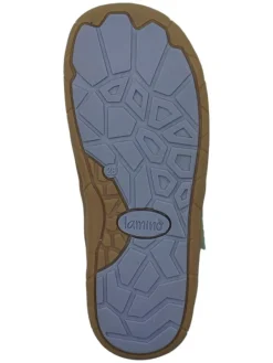 Leder-Barfuß-Halbsandalen in Türkis