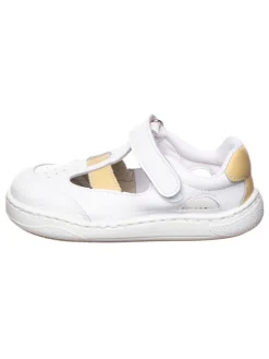 Leder-Barfuß-Halbsandalen in Weiß