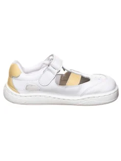 Leder-Barfuß-Halbsandalen in Weiß