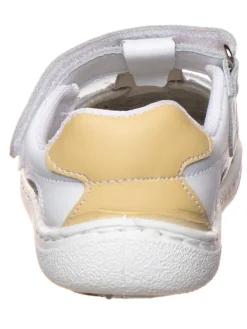 Leder-Barfuß-Halbsandalen in Weiß