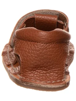 Leder-Barfußsandalen in Hellbraun