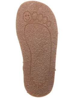 Leder-Barfußsandalen in Hellbraun