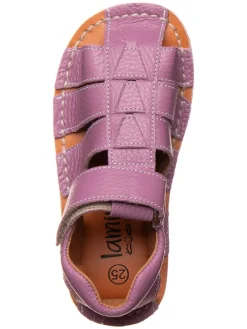 Leder-Barfußsandalen in Lila