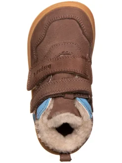 Leder-Barfußschuhe in Braun/ Hellblau