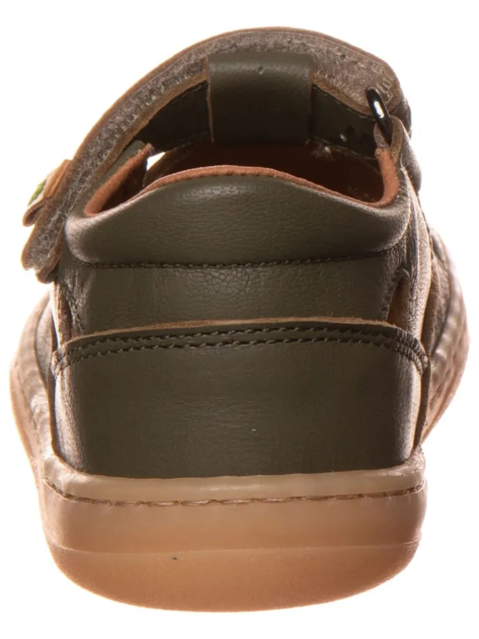 Leder-Barfußschuhe in Dunkelgrün