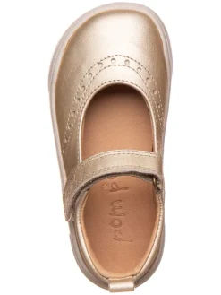 Leder-Barfußschuhe in Gold