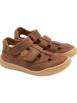 Leder-Barfußschuhe in Hellbraun