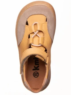 Leder-Barfußschuhe in Hellbraun/ Beige