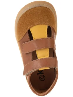 Leder-Barfußschuhe in Hellbraun