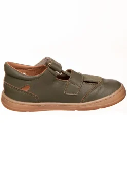 Leder-Barfußschuhe in Khaki