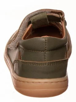 Leder-Barfußschuhe in Khaki