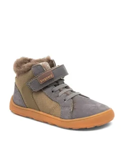 Leder-Barfußschuhe "Rafael" in Grau/ Khaki