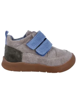 Leder-Barfußschuhe "Samy" in Grau/ Hellblau