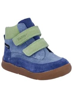 Leder-Barfußschuhe "Samy" in Blau/ Grün