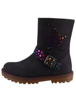 Leder-Boots "Ella" in Dunkelblau