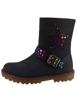 Leder-Boots "Ella" in Dunkelblau