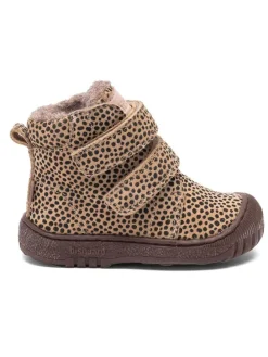 Leder-Boots "Evon" in Beige/ Schwarz