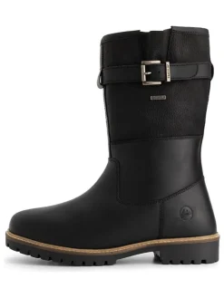 Leder-Boots "Fjaere" in Schwarz