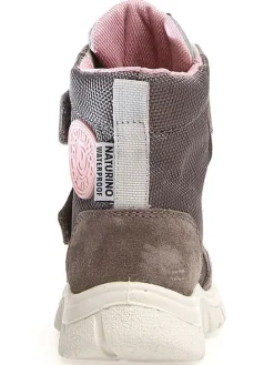 Leder-Boots "Geminae 2" in Dunklegrau/ Rosa