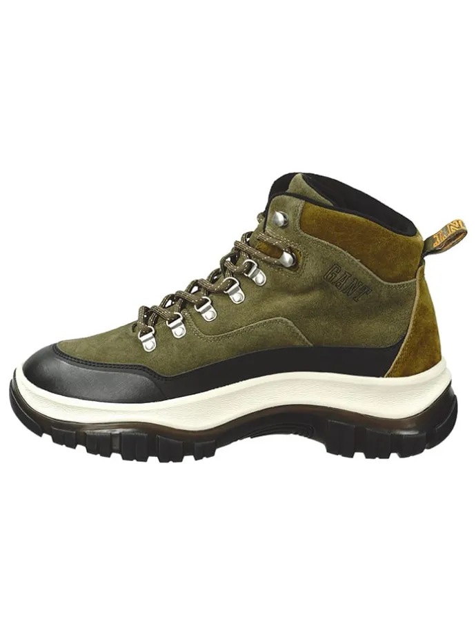 Leder-Boots "Hillark" in Grün/ Schwarz/ Weiß