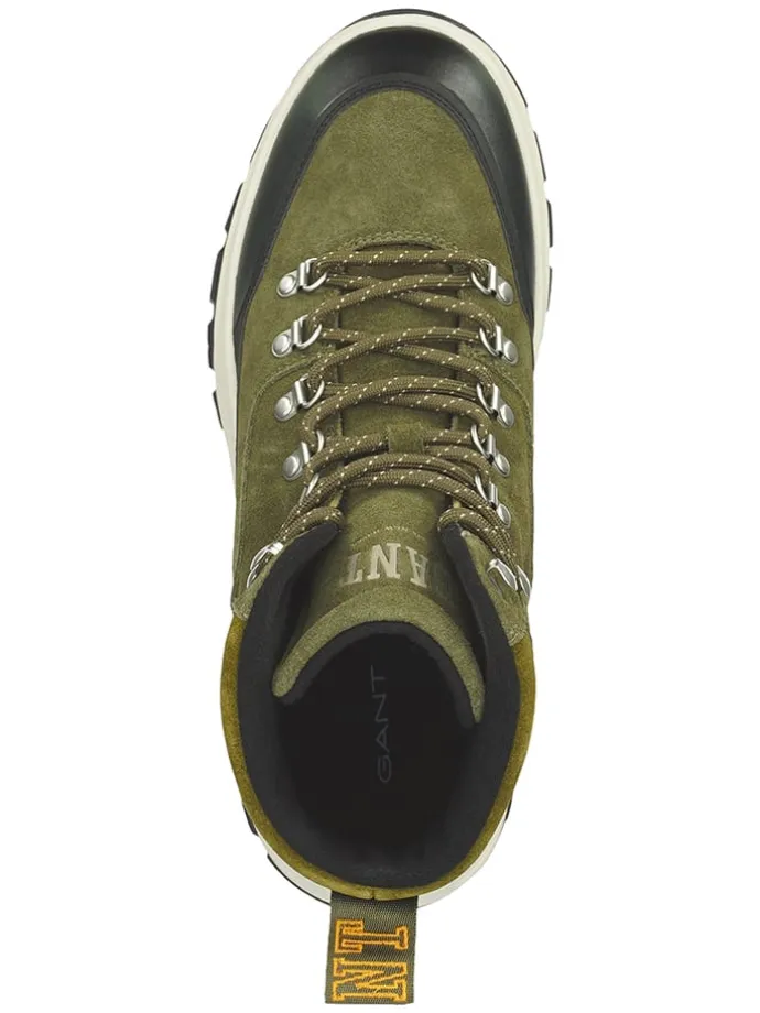 Leder-Boots "Hillark" in Grün/ Schwarz/ Weiß