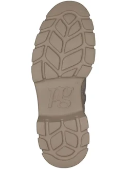 Leder-Boots in Beige