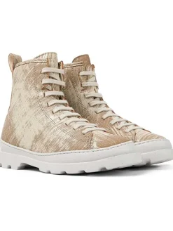 Leder-Boots in Beige