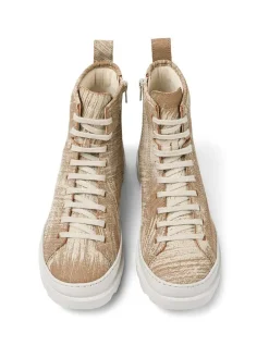 Leder-Boots in Beige