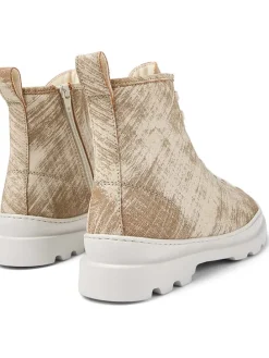 Leder-Boots in Beige