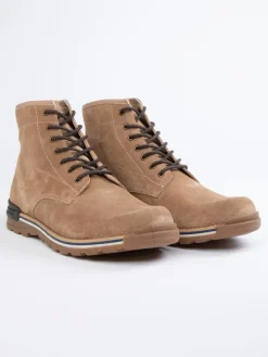 Leder-Boots in Beige