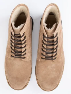 Leder-Boots in Beige