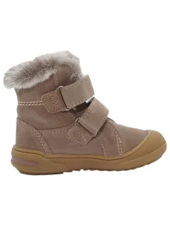 Leder-Boots in Beige