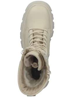 Leder-Boots in Creme