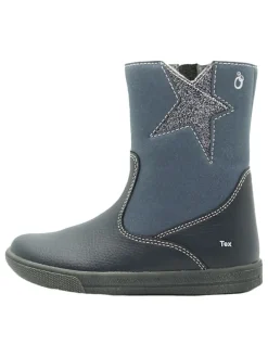 Leder-Boots in Dunkelblau