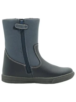 Leder-Boots in Dunkelblau