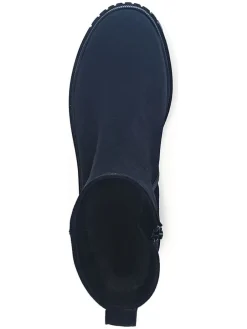 Leder-Boots in Dunkelblau