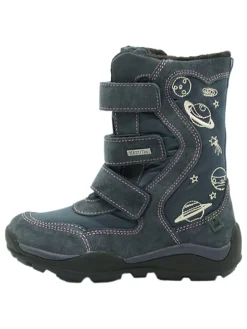 Leder-Boots in Dunkelblau