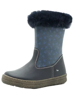 Leder-Boots in Dunkelblau